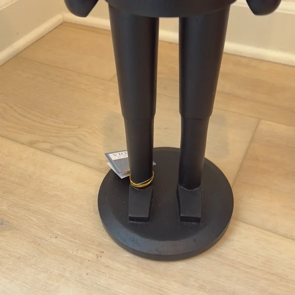 Christmas matte black nutcracker standing wood 24”